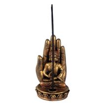 Incensario de Vareta Buda Hindu Orando na Palma da Mão
