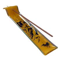 INCENSÁRIO DE VIDRO CANALETA DEUS Shiva hindu 23 CM amarelo