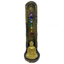 Incensário Dourado 7 Chakras Buda Dourado 22 cm - Lua Mística - 100% Original - Loja Oficial