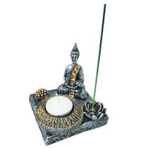 Incensário E Castiçal Vela e Incenso Buda Zen 13586
