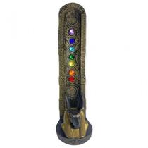 Incensário Egípcio 7 Chakras 22 Cm Em Resina - Escolha A Cor