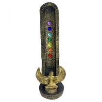 Incensário Egípcio 7 Chakras 22 Cm Em Resina - Escolha A Cor