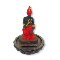 Incensário Exú com Base Dourada 3 Varetas 12 Cm