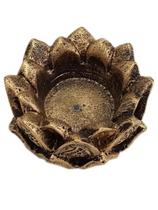 Incensário Flor De Lotus Em Resina 5,5Cm Dourado Lindo