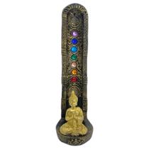 Incensário Indiano Dourado 7 Chakras Buda Dou Vertical 22 Cm
