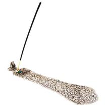 Incensário Metal Canoa Prata Ganesha Sabedoria