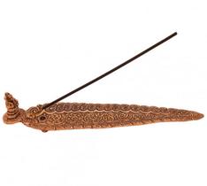 Incensário metal ganesha 23cm folha vareta barra indiano