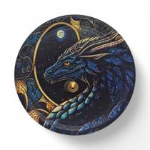 Incensário Metal Vareta Dragão Azul Vibrante Íman 11 cm