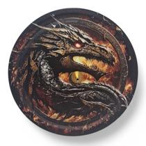 Incensário Metal Vareta Dragão Vermelho e Dourado Íman 11 cm