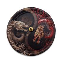 Incensário Metal Vareta Dragões Branco e Vermelho Íman 11 cm