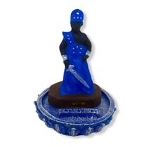 Incensario ogum em resina 3 varetas cor azul Incensario ogum em resina 3 varetas cor azul