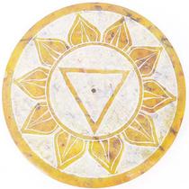 Incensário Pedra Mandala Sol Chakra Plexo Solar - Mana Om By Ello