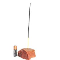 Incensário Pedra Quartzo Vermelho Bruto Natural de Garimpo Furado - CristaisdeCurvelo