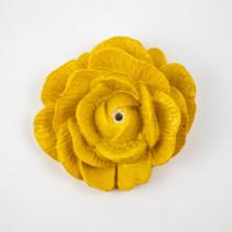 Incensario Porta Incenso Artesanal Rosa Amarela 4 cm Resina Incensario Porta Incenso Artesanal Rosa Amarela 4 cm Resina