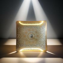 Incensário Porta Incenso Dourado Quadrado de Vidro Incensário Porta Incenso Dourado Quadrado de Vidro