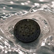 Incensário Porta Incenso Preto Mandala de Vidro Incensário Porta Incenso Preto Mandala de Vidro