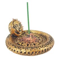 Incensario Pratinho Porta Incenso Sol E Lua Dourado Resina