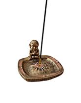 Incensario Pratinho Quadrado Buda Hindu Meditando Dourado - Decore Casa Incensario Pratinho Quadrado Buda Hindu Meditando Dourado - Decore Casa