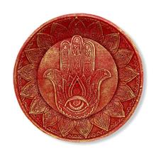Incensario prato mão hamsa vermelho Incensario prato mão hamsa vermelho