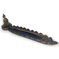 Incensário régua buda Tibetano rezando dourado 28 cm em resina 47-218