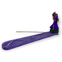 Incensario regua Cigana roxa 24cm resina