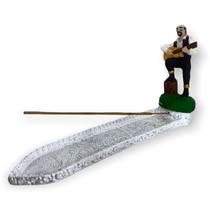 Incensário régua Cigano branco 24 cm em resina