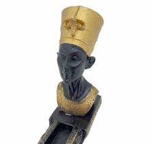 Incensário régua Egípcio Nefertiti preto e dourado 26x4,5x11 ccm 47-494 Incensário régua Egípcio Nefertiti preto e dourado 26x4,5x11 ccm 47-494