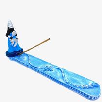 Incensário régua Iemanjá azul clara com pele negra 27 cm resina Incensário régua Iemanjá azul clara com pele negra 27 cm resina