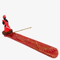 Incensário régua Ogum vermelho 24 cm resina
