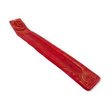 Incensário régua OM patinado 24 cm resina Vermelho Incensário régua OM patinado 24 cm resina Vermelho