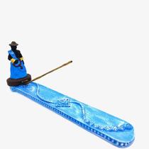 Incensário régua Oxossi azul 24 cm resina Incensário régua Oxossi azul 24 cm resina