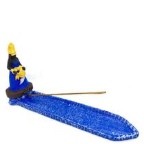 Incensário régua Oxum azul 27 cm resina