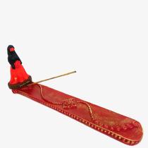 Incensário régua Pomba gira vermelha 27 cm resina