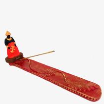 Incensário régua Xangô vermelho 24 cm resina Incensário régua Xangô vermelho 24 cm resina