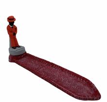 Incensário régua Zé Pelintra vermelho 24 cm resina