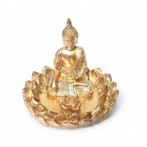Incensário Vareta Buda Dourado Brilhante Meditando 7 cm Incensário Vareta Buda Dourado Brilhante Meditando 7 cm