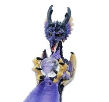Incensário Vareta Dragão Mágico Bola de Cristal Roxo 33cm