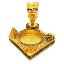 Incensário Vareta Egípcio Rei Egípcio c/ Porta Velas Dourado - Flash