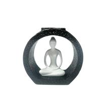 Incensário vareta porta incenso yoga branco porta vela 11cm