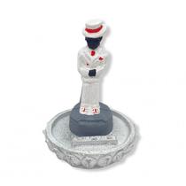 Incensário Zé Pelintra Branco 3 Varetas em Resina 12 Cm