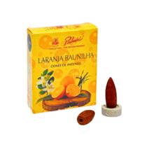 Incenso de Cone Laranja e Baunilha - Padmini - 10 Cones com Mini Incensário