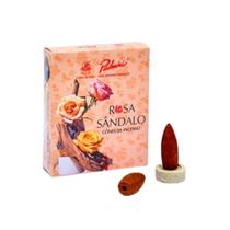 Incenso de Cone Rosa Sândalo - Padmini - 10 Cones com Base