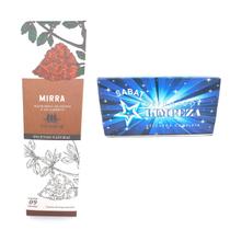 Incenso de Mirra Nirvana Natural Tradicional Aromas Defumador Limpeza Lar Kit