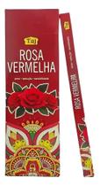 Incenso Indiano Taj Rosa Vermelha 25 Cxs 8 Varetas Cada