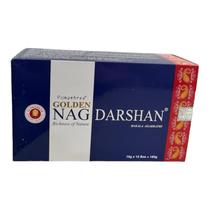 Incenso Massala Golden Nag Vareta Goloka Darshan Cx com 12 Incenso Massala Golden Nag Vareta Goloka Darshan Cx com 12