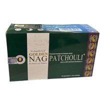 Incenso Massala Golden Nag Vareta Goloka Patchouli Cx c 12