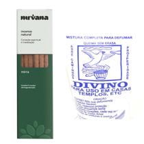 Incenso Mirra Nirvana Defumador Divino Sem Brasa Limpeza Proteção Natural Kit