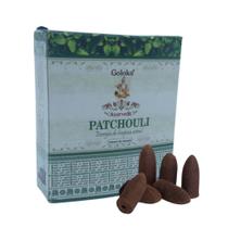 Incenso Natural Cone Goloka - Patchouli - 10 Cones Purificação Energética Harmonização Ambientes Backflow Cascata Fumaça Decorativo Relaxar Meditar