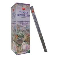 Incenso Natural HEM - Chama Dinheiro 8 Varetas Purificação Energética Harmonização Ambientes Boas Energias Decorativo Relaxar Meditar