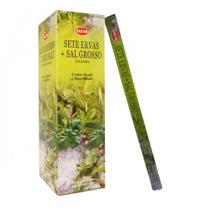 Incenso Natural HEM - Sal Grosso Com 7 Ervas 8 Varetas Purificação Energética Harmonização Ambientes Boas Energias Decorativo Relaxar Meditar